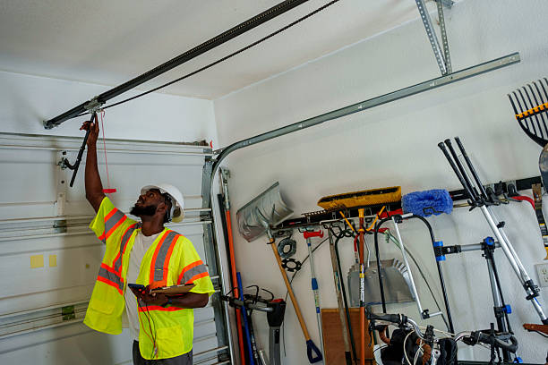 Professional Garage Door Panel Replacement technician working in Forks, WA